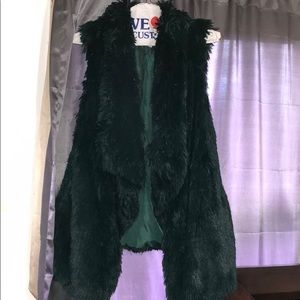 Fun Faux Fur Emerald Chic Vest